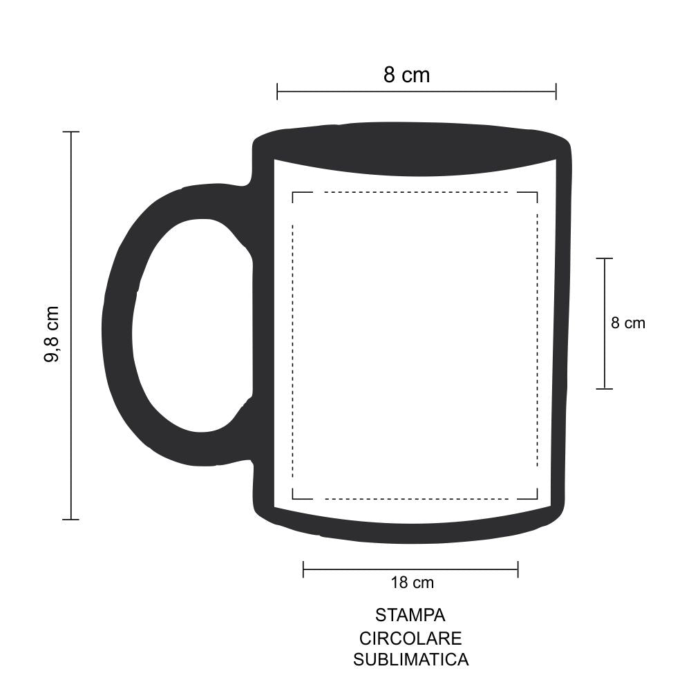 Tazza Personalizzata in Ceramica 350ml — Stampa a Sublimazione