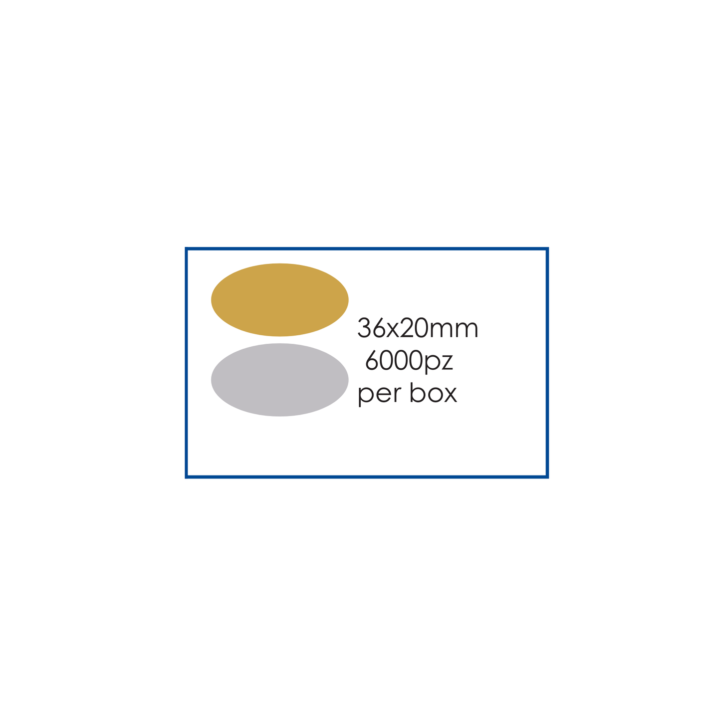 Box bollini/etichette tico A4 oro/argento 36x20mm 6000pz