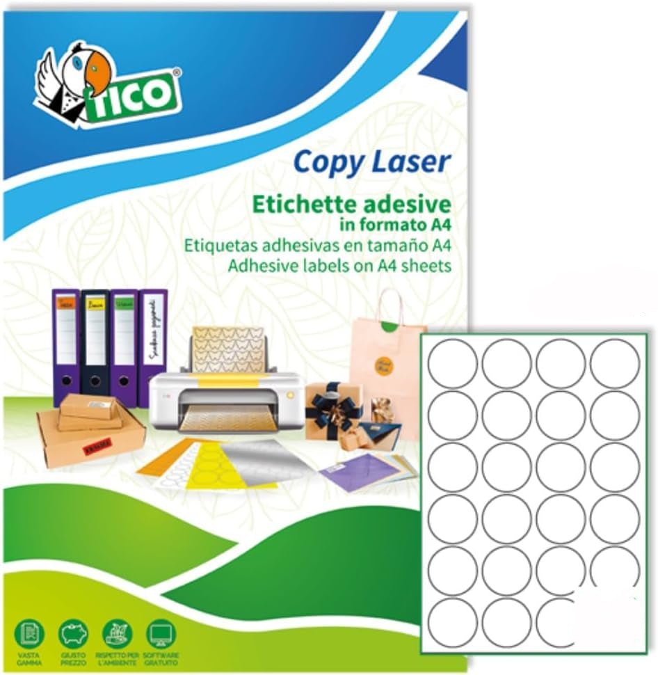 Box bollini/etichette tico A4 36mm 3500pz